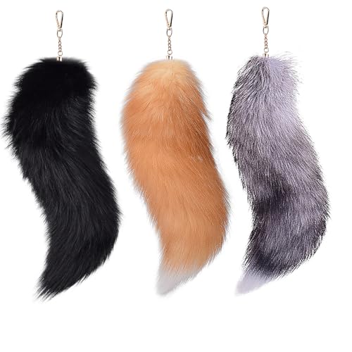 Fuchsschwanz 16 Inch Fox Tail Therian Tail Furry Tail Therian Black Fuchs Schwanz Fox (16) von Benyong