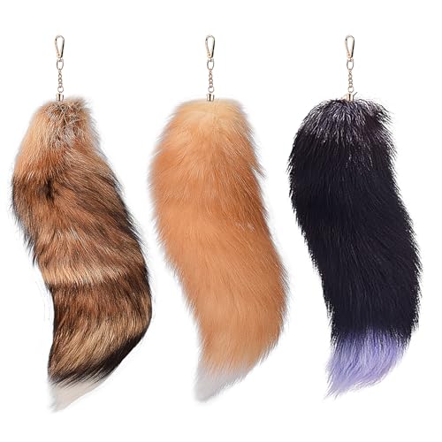 Fuchsschwanz 16 Inch Fox Tail Therian Tail Furry Tail Therian Black Fuchs Schwanz Fox (7) von Benyong