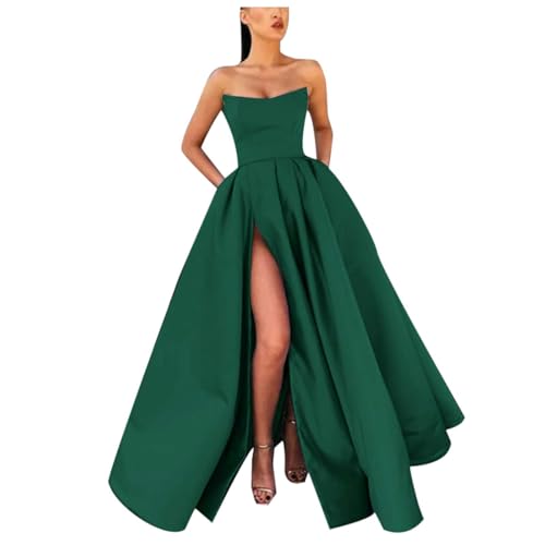 A-Linie Abschlussball Kleider Damen Abendkleider Schulterfreies Schlitz Partykleid Lange Abendkleider Ballkleider Elegante Cocktailkleid Formeller Brautjungfernkleider von Beokeuioe