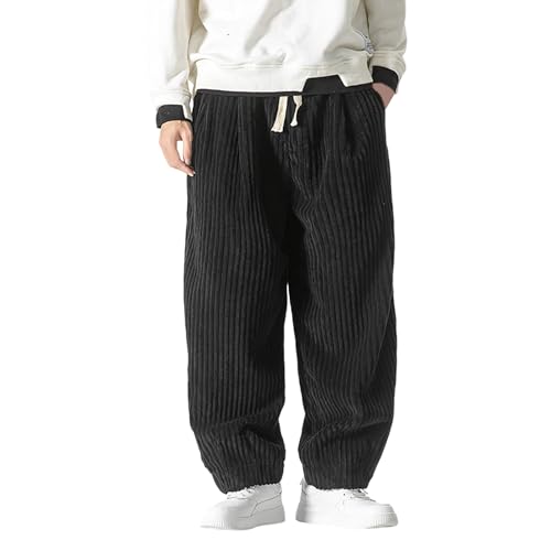 Baggy Hose Cordhose Herren Weitem Bein Japanisch Hose Cord Pumphose Locker Hip Hop Haremshose Mode Pluderhose Oversized Winter Jogginghose Freizeithose Streetwear von Beokeuioe