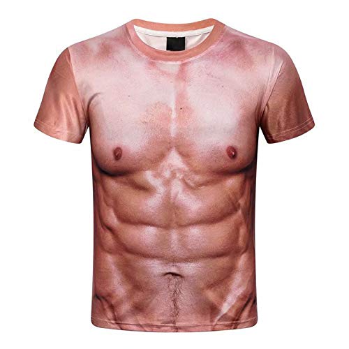 Beokeuioe 3D Muskel T-Shirt, Kurzarm 3D Digitaldruck T-Shirt Muskeldruck Kurzarmshirt Muskel Tattoo Print T-Shirt Männer Lustiges T-Shirt Lustiges Geschenk für Männer von Beokeuioe
