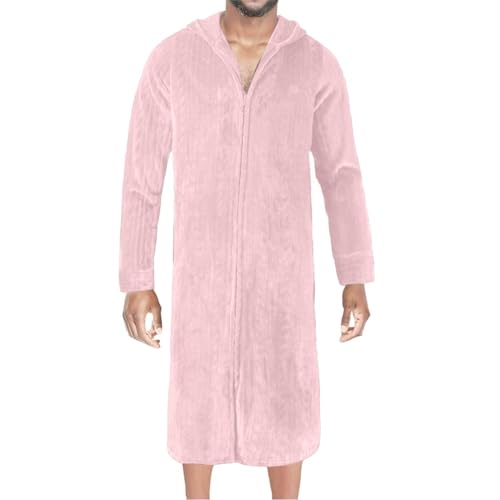 Beokeuioe Bademantel Baumwolle Herren Sauna Bademantel mit Zipper Flanell Morgenmantel Bademäntel Saunabademantel Frottee Saunakilt Bathrobe Negligee Saunatuch von Beokeuioe