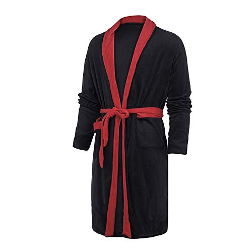 Beokeuioe Bademantel Herren Baumwolle Extra weich Saunamantel Winter Warmer Hausmantel Bademantel Herren Frottee - Baumwollsamt - Morgenmantel Herren Baumwollvelours von Beokeuioe