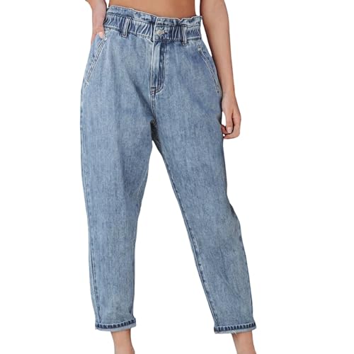 Beokeuioe Baggy Jeans Damen Jeans Damen Lässig High Waist Jeans Knie Zerrissen Jeans Mom Jeans Damen Stretch Boyfriend Denim Jeans Kratzer Loch zerrissen Jeanshose von Beokeuioe
