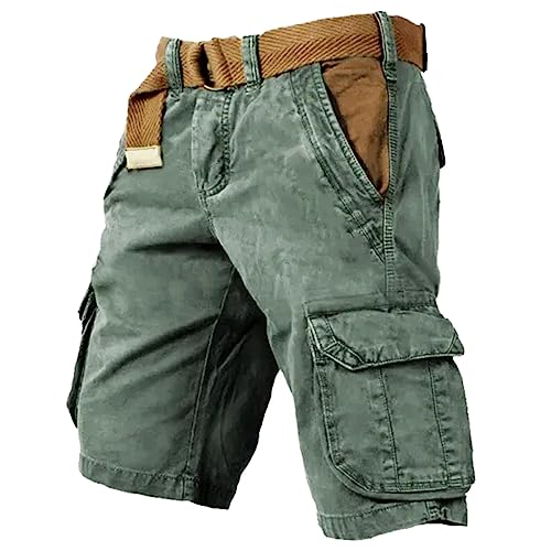 Beokeuioe Cargohose Kurze Hosen Herren Taktische Hose Multi Taschen Reithosen Outdoor Trekkinghose Skelett Druck Arbeitsshorts Stoffhose Bermuda Shorts Techwear Hosen Biker Radhose von Beokeuioe