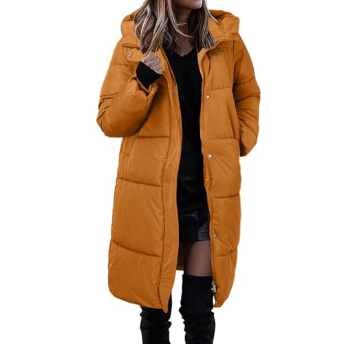 Beokeuioe Damen Wintermantel Warmer Steppmantel lang Damen Mantel Winterjacke Jacke Parka Übergangsjacke Coat Wärmemantel Wärmejacke Lange Stehkragen Outdoor Gepolstert von Beokeuioe