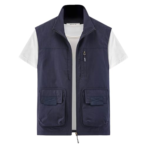 Beokeuioe Fahrrad Weste Damen Anglerweste Windweste Herren Herren Damen Sommer Jacke Leicht Atmungsaktiv Laufweste Herren Damen Arbeitsweste Outdoor Jagdweste Mit Taschen von Beokeuioe