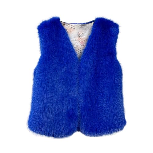 Beokeuioe Faux Fellweste Damen Kunstfell Weste Kunst Pelzweste Plüsch Kurzweste Pelz-Jacken Ärmellos Winterjacke Damenwesten Faux Pelz-Weste Cardigan Übergangsjacke Felljacke-Mantel von Beokeuioe