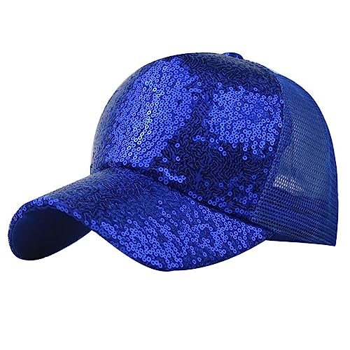 Beokeuioe Glitzer Kappe Paillette Baseball Cap Damen Konzert Leistung Baseballkappe Basic Basecap Damen Lässige Mütze Unisex Sports Golfkappe Verstellbar Sonnenkappe von Beokeuioe