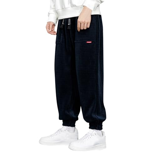 Beokeuioe Haremshosen Cord Haremshose Herren Cordhose Herren Baggy Breite Jogginghose Herren Grau Herren Mit Taschen Cordhose Herren 5XL Jogginghose Oversize von Beokeuioe