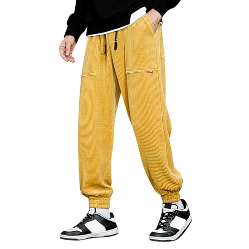 Beokeuioe Haremshosen Cord Haremshose Herren Cordhose Herren Baggy Breite Jogginghose Herren Grau Herren Mit Taschen Cordhose Herren 5XL Jogginghose Oversize von Beokeuioe