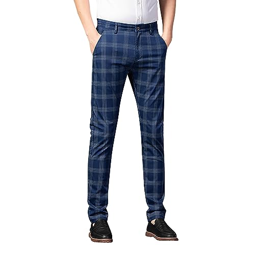Herren Chinohose Business Freizeithose Kariert Hose Slim fit Chino mit Stretchhose Stoffhose für Männer Golfhose für Herren lässig kariert Bedruckt Lange Hose von Beokeuioe