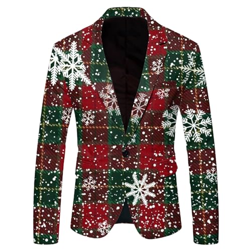 Beokeuioe Herren Festliches Outfit - Tailliert Party Kostüme Herren Weihnachtsjacke Weihnachtsanzug -Weihnachtsbeleuchtung Lässiger Urlaubsblazer Slim Fit Weihnachten Sakko Beokeuioe Herren Festliches Outfit - Tailliert Party Kostüme Herren Weihnachtsjacke Weihnachtsanzug -Weihnachtsbeleuchtung Lässiger Urlaubsblazer Slim Fit Weihnachten Sakko von Beokeuioe