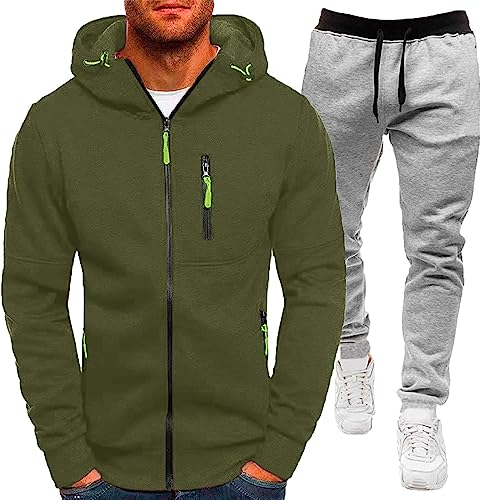 Beokeuioe Herren Jogging Anzug Sportanzug aus Baumwolle Trainingsanzug Gym Warm Tracksuit Atmungsaktiv Hausanzug Streatwear Trainingsanzüge Sweatshirt Jogginghose von Beokeuioe
