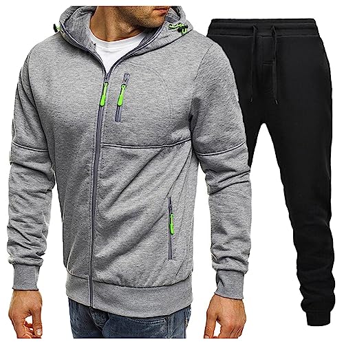 Beokeuioe Herren Jogging Anzug Sportanzug aus Baumwolle Trainingsanzug Gym Warm Tracksuit Atmungsaktiv Hausanzug Streatwear Trainingsanzüge Sweatshirt Jogginghose von Beokeuioe