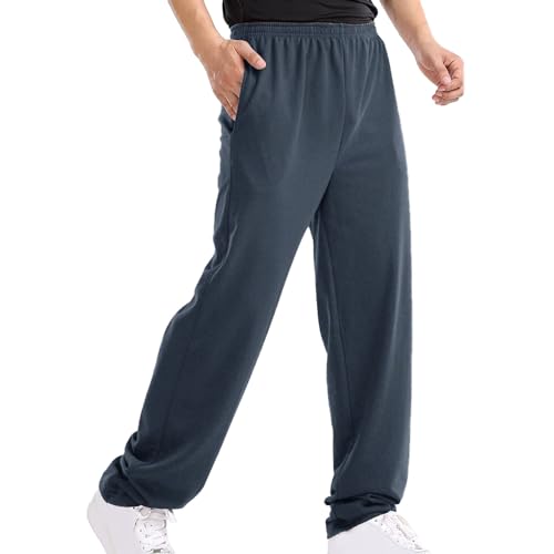 Beokeuioe Herren Jogginghose Leichte Übergröße Trainingshose Lange 6XL Sporthose Taschen mit Reißverschluss Freizeit Sweathose Regular Fit Laufenhose Yogahose Loungewear von Beokeuioe
