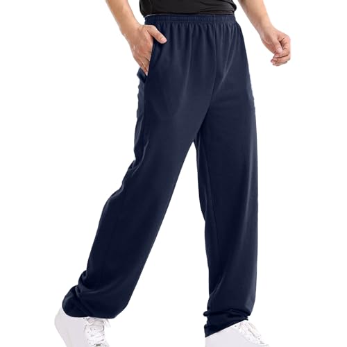 Beokeuioe Herren Jogginghose Leichte Übergröße Trainingshose Lange 6XL Sporthose Taschen mit Reißverschluss Freizeit Sweathose Regular Fit Laufenhose Yogahose Loungewear von Beokeuioe