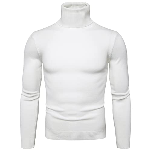 Beokeuioe Herren Langarmshirt Feinstrick Sweater Rollkragen Freizeit Slim fit Basic Männer Pullover Rollkragen Pullover Rollkragen Thermo Warme Unterwäsche Weich Jersey von Beokeuioe