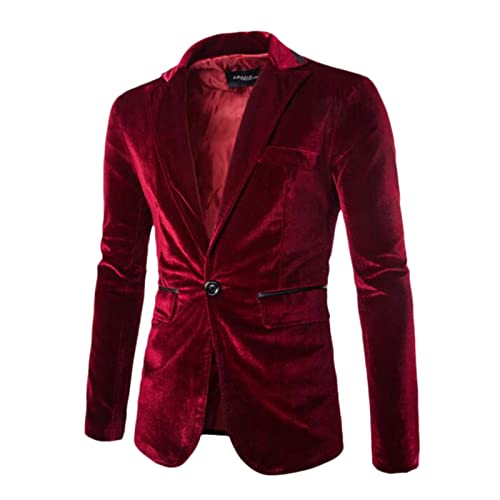 Beokeuioe Herren Revers Blazer Casual Anzug Sakko Glitzer Anzugjacke Party Revers Blazer Freizeit Anzug Jacket Smoking Sakkos Slim-Fit Pailletten Smoking Anzugjacke Mode Party von Beokeuioe