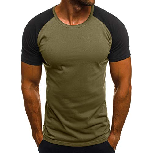 Beokeuioe Herren Shirts mit Rundhalsausschnitt T-Shirt Kurzarm Shirt mit Rundhalsausschnitt und Camouflage-Muster Tshirt Modisch Loose Fit Freizeitshirt für Männer Lässige von Beokeuioe