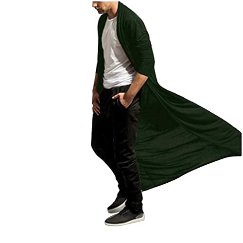 Beokeuioe Herren Strickjacke Cardigan Übergangsjacke Asymmetric lange Herren Muskel Transparent Strickjacke Netz Hemden Langarm Top Dünne sommer jacke Robe Umhang von Beokeuioe