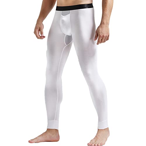 Beokeuioe Herren Unterhose Einfarbig Thermounterwäsche Hosen Thermohose Lange Unterhose Unterwäsche mit Elastisch Thermo-Unterwäsche Yogahose Fitnesshose Leggings von Beokeuioe