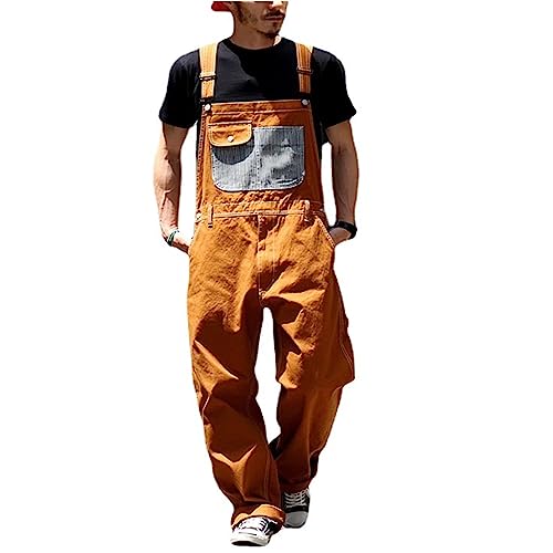 Beokeuioe Jeans Latzhose Herren Freizeit Latzhose Herren Modern Jeans Overall Herren Latzhose Herren Denim Latzhose Herren 90er Jeans Jumpsuit Weit Destroyed von Beokeuioe