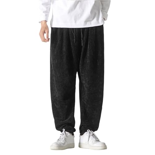 Beokeuioe Jogginghose Cord Haremshose Herren Cordhose Herren Baggy Breite Herren Grau Haremshose Herren Mit Taschen Cordhose Herren 5XL Jogginghose Oversize von Beokeuioe