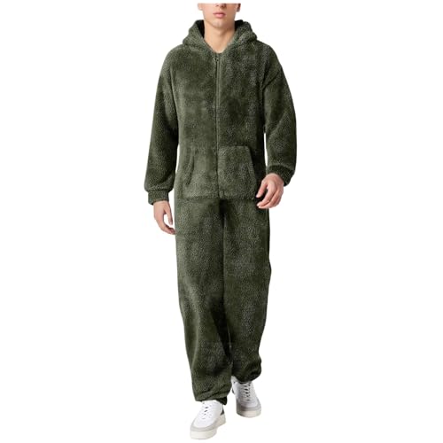 Beokeuioe Jumpsuit Herren Kuschelig XXL Kuschelig Overall Lang Schlafoverall Pyjama Hausanzug Winter Gefüttert Männer Paar Bodysuit Plüsch Thread Warm Pyjama von Beokeuioe