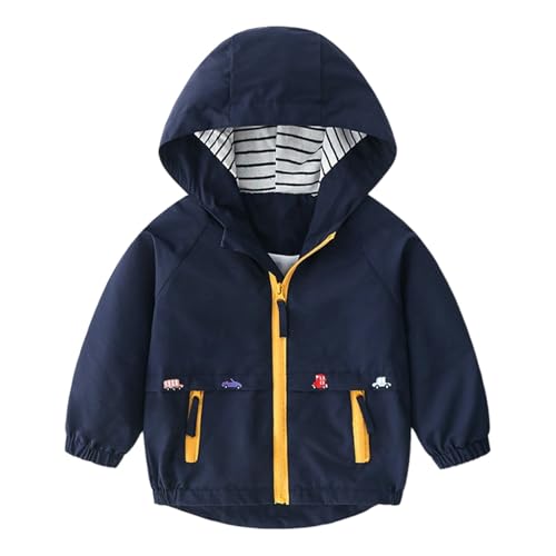 Beokeuioe Kapuzen Jackets, Jungen Langarm Winddicht Mantel Cartoon Aufdruck Jacken Windbreaker Kinder Niedlich Mantel Übergangsjacken Fliegerjacke Windjacke Regenjacke Leicht von Beokeuioe