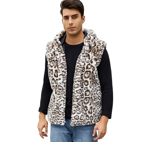 Beokeuioe Kunst Pelzweste Herren mit Kapuze Faux Fellweste Leopardenmuster Fleeceweste Kunstpelz Westen Plüsch Winterweste Kunstpelzmantel Faux Pelzjacke Fellmantel Wintermantel Beokeuioe Kunst Pelzweste Herren mit Kapuze Faux Fellweste Leopardenmuster Fleeceweste Kunstpelz Westen Plüsch Winterweste Kunstpelzmantel Faux Pelzjacke Fellmantel Wintermantel von Beokeuioe