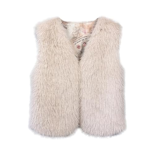 Beokeuioe Kunstfell Weste Kunst Pelzweste Faux Fellweste Damen Plüsch Kurzweste Pelz-Jacken Ärmellos Winterjacke Damenwesten Faux Pelz-Weste Cardigan Übergangsjacke Felljacke-Mantel von Beokeuioe
