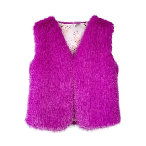 Beokeuioe Kunstfell Weste Kunst Pelzweste Faux Fellweste Damen Plüsch Kurzweste Pelz-Jacken Ärmellos Winterjacke Damenwesten Faux Pelz-Weste Cardigan Übergangsjacke Felljacke-Mantel von Beokeuioe