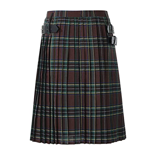 Beokeuioe Mittelalter Schottischer Kilt Herren Rock Vintage Gothic Cargo Faltenrock Fashion Kendo Pocket Röcke Steampunk Kleidung Männer Einfarbig Tartan Utility Kilts Tartan Kilt… von Beokeuioe