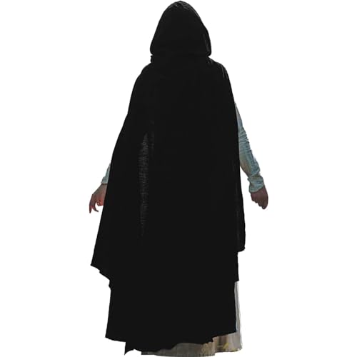 Beokeuioe Mittelalter Umhang mit Kapuze, Umhang Cape Mantel, Hexenmantel mit Kapuze, Mittelalter Kleidung Renaissance Kapuzenumhang Halloween Umhang Kostüm Erwachsene unisex von Beokeuioe