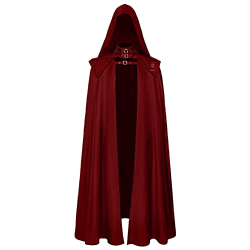 Beokeuioe Mittelalterliche Renaissance Umhang mit Kapuze nisex Umhang mit Kapuze für Erwachsene Capes Halloween Cosplay Kostüm UMittelalter Jedi Hoodies Robe Kostüm von Beokeuioe