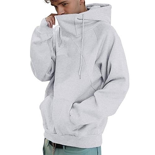 Beokeuioe Ninja Hoodie Herren, Pullover Herren Rollkragen Hip Hop Pulli Kapuzenpullover Y2K Harajuku Hoodies Gothic Schalkragen Sweatshirt Mit Kapuze Oversize Rollkragenpullover von Beokeuioe