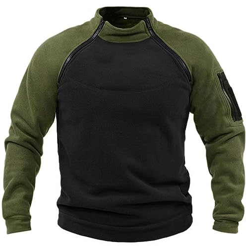 Beokeuioe Plüsch Hoodie Pullover Herren Hoodie Herren Kapuzenpullover Sweatshirt Teddy-Fleece Pullover mit Taschen Herren Teddy Fleece Sweatshirt Taktische Jacke aus Plüsch von Beokeuioe