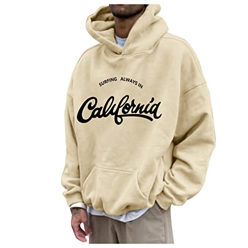 Beokeuioe Pullover Hoodie Herren mit Kapuze Kapuzenpullover für Damen Herren SURFING AWAYS IN CALIFORNIA Langarm Sweatshirt Männer Hoodie für Paare Pulli Sportbekleidung von Beokeuioe