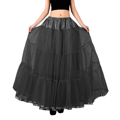 Beokeuioe Reifrock Unterrock 1950 Petticoat Petticoat Underskirt Crinoline für Rockabilly Kleid Damen Maxirock Mehrschichtig Tüllrock Retro Faltenrock Rüschen Puffy Unterrock von Beokeuioe