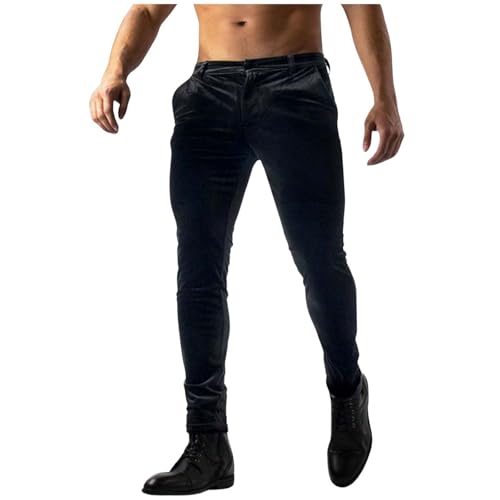 Beokeuioe Samthose Einfarbig Freizeithose Herren Stretch Winterhose Slim fit Anzughose Golf Sporthose Freizeit Businesshose Laufhose Herrenhosen Arbeitshose Anzügehose Sweathosen von Beokeuioe