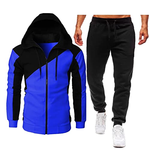 Beokeuioe Sportanzug Trainingsanzug Herren zweiteilig Jogginganzug Langarm Freizeitanzug Set Jogginghose Sweatshirt Oberteil Hoodie Hose für Gym Fitness Sportbekleidung von Beokeuioe