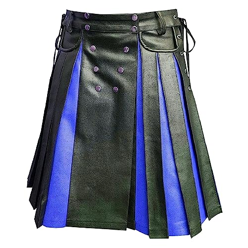 Beokeuioe Traditioneller Kilt Herren Mode Schottischer Rock Neue Männer Rock Utility Männlich Klassischer Retro Rock Mittelalterliche Schottland Faltenröcke Spleiß Schottischer Kilt von Beokeuioe