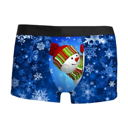 Beokeuioe Unterstützung Unterwäsche Stretch Low Rise Trunks Weihnachten Boxer Weihnachten Schneemann Herren Boxer Briefs Mann Unterhose Männer 2024 Neujahr Rotes Boxershorts von Beokeuioe