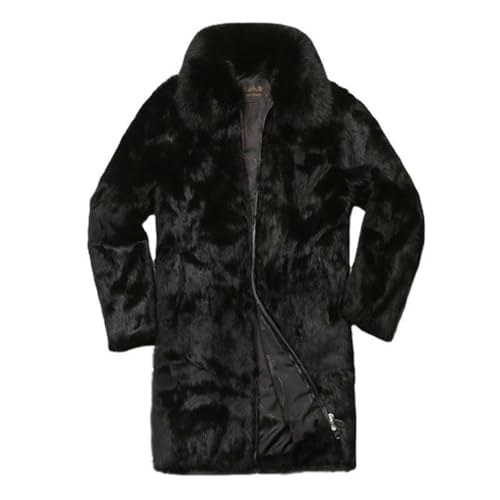 Beokeuioe Wind Coat, Männer Winterjacke Pelzmantel Lang Kunst Felljacke Herren Mantel Kunstpelz Jacke Faux Fur Winterjacken Warme Kunstpelz Mantel Verdicken Pelzjacke Fellmantel von Beokeuioe