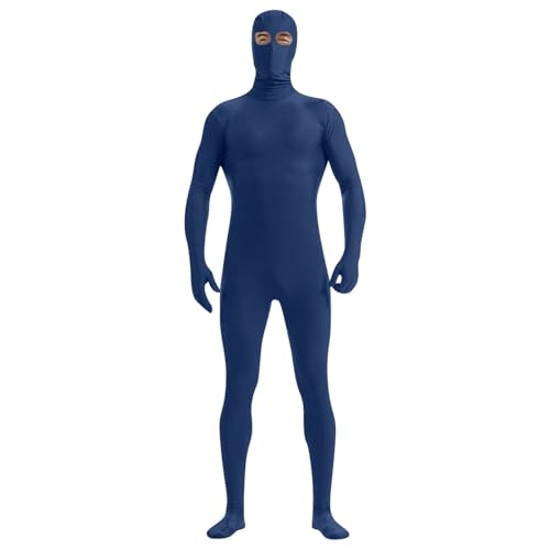 Beokeuioe Zentai Anzug in Schwarz, Ganzkörperanzug Unisex Karneval Kostüm Halloween Cosplay Kostüm Erwachsene Dress Up Zentai Herren Damen Bodysuit Skinny Overall Onesie Suit von Beokeuioe