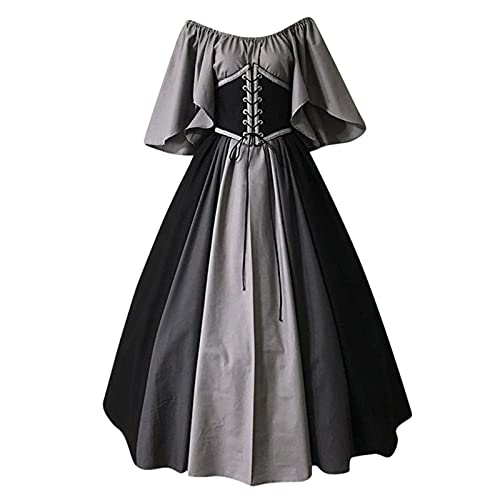 Beokeuioe mittelalterliche Retro Frauen Flare Ärmel Kleid, Renaissance, Karneval, Halloween, Party, Prinzessin Kleid, mittelalterliche viktorianische Stil Retro Kleid von Beokeuioe