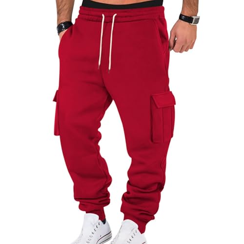 Cargohose Sporthose Mehrfachtaschen Jogginghose Sweatpants Laufenhose Herren Freizeithose Haremshose Männer Traininghose Streetwear Combat Hose Techwear Hosen Hip Hop von Beokeuioe