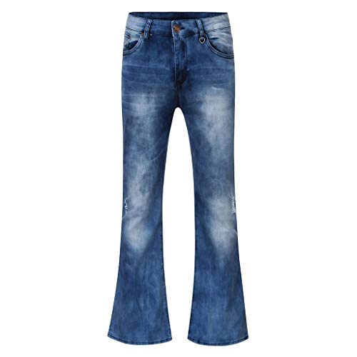Herren Schlaghose Mit Ausgestelltem Bein Vintage Punk Geradem Bein Denim Jeans Schlaghose Mit Tasche Relaxed Stretch Bell Bottom Fit hip hop Felsen Hose Retro von Beokeuioe