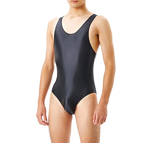 Herren Sexy Wrestling Singlet Slim Fit Boxer Unterwäsche Overall Einteiler Sportshirt Atmungsaktiv Leotard Bodysuit Herren ÖL Glanz Body Ärmellos Bodysuit von Beokeuioe